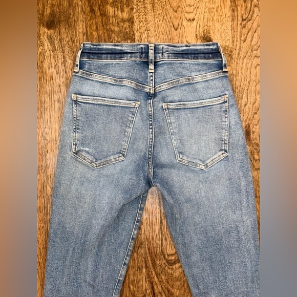 AGOLDE Sophie High Rise Skinny Distressed Jeans Blue Medium Wash Women’s Size 24 - Picture 5 of 8